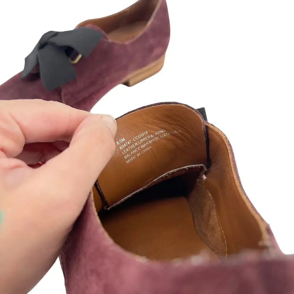 Kork-Ease Beryl Bow Suede Oxford in Burgundy Size 8.5